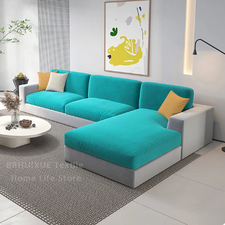 Housse de Coussin Canapé <br> Velours Bleu Turquoise
