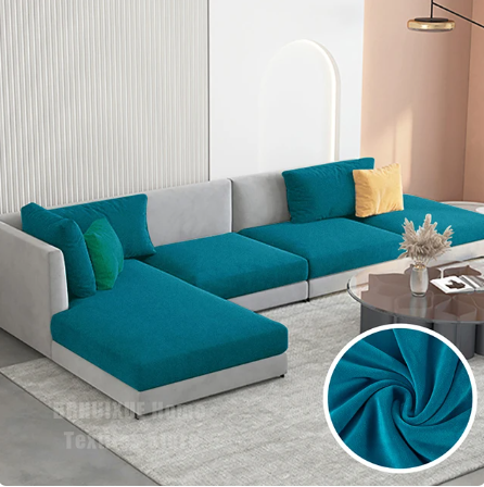 Housse de Coussin Canapé <br> Velours Bleu