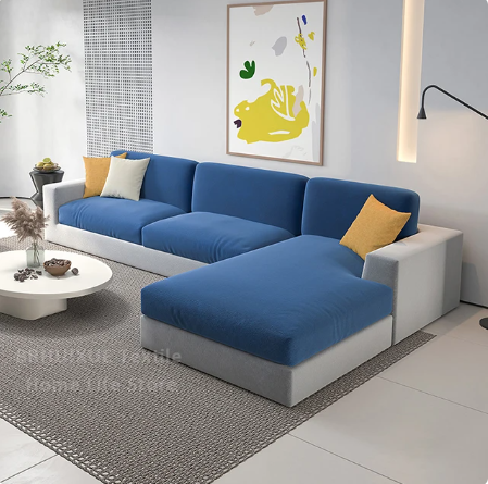 Housse de Coussin Canapé <br> Velours Bleue