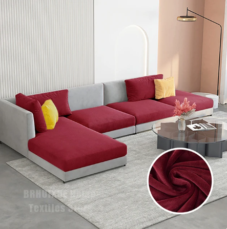 Housse de Coussin Canapé <br> Velours Bordeaux