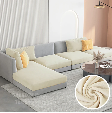 Housse de Coussin Canapé <br> Velours Crème
