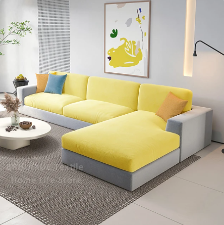 Housse de Coussin Canapé <br> Velours Jaune
