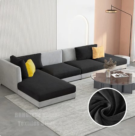 Housse de Coussin Canapé <br> Velours Noir