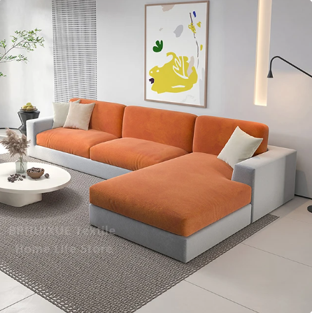 Housse de Coussin Canapé <br> Velours Orange