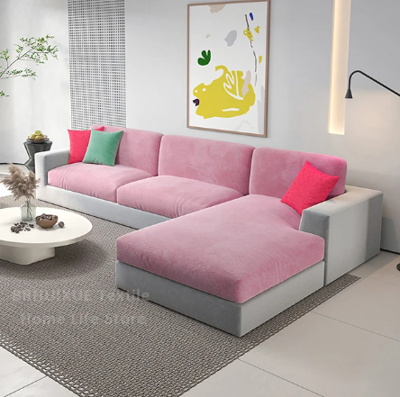 Housse de Coussin Canapé <br> Velours Rose Bonbon