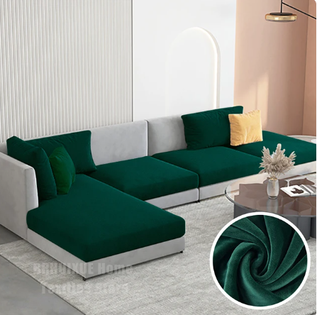Housse de Coussin Canapé <br> Velours Vert