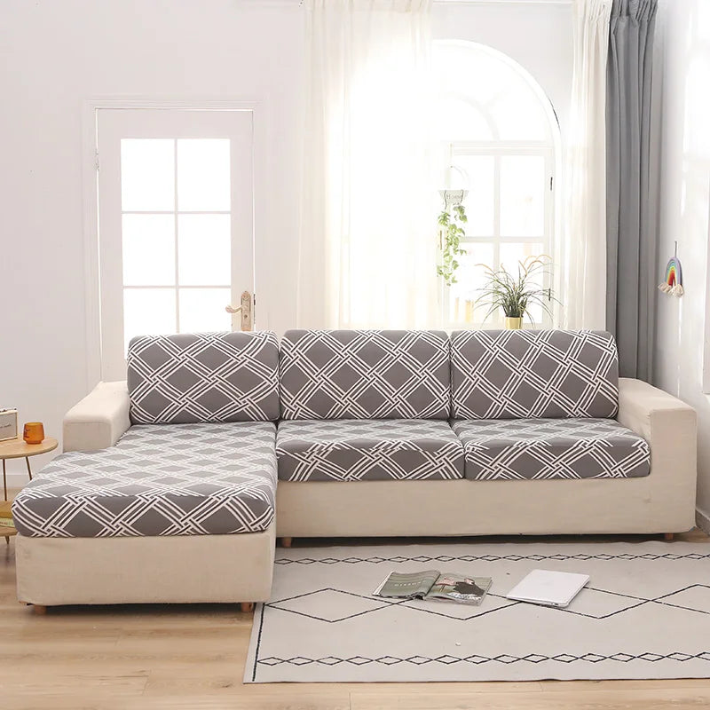 Housse de Coussin de Canapé <br> Géométrique Gris et Blanc
