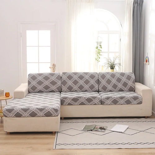 Housse de Coussin de Canapé <br> Géométrique Gris et Blanc