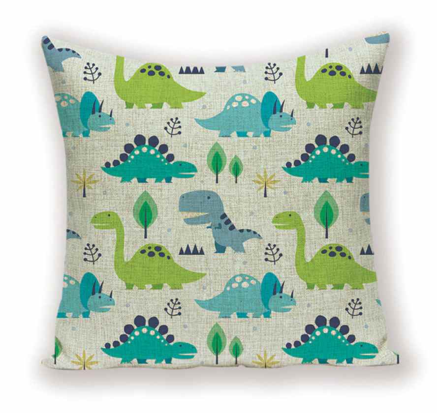Housse de coussin <br> Dinosaure