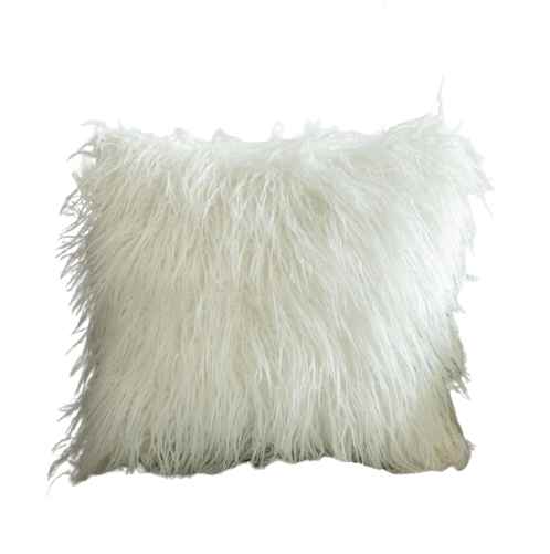 Housse de coussin <br> Fourrure blanc