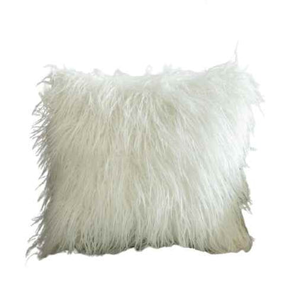 Housse de coussin <br> Fourrure blanc