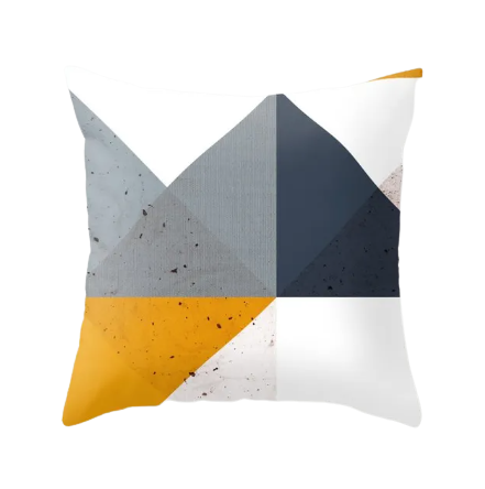 Housse de coussin Géométrique <br> Jaune et Gris