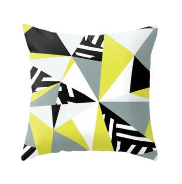 Housse de coussin <br> Géométrique Jaune