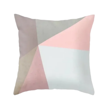 Housse de coussin Géométrique <br> Rose et Gris