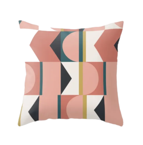 Housse de coussin Géométrique <br> Rose Stylée