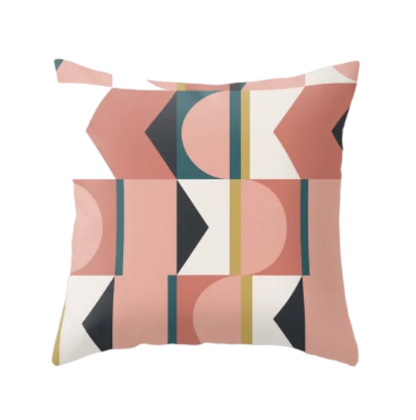 Housse de coussin Géométrique <br> Rose Stylée