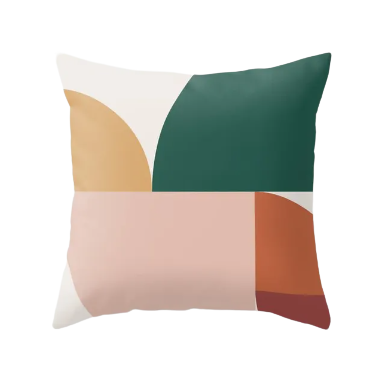 Housse de coussin Géométrique <br> Rose et Vert
