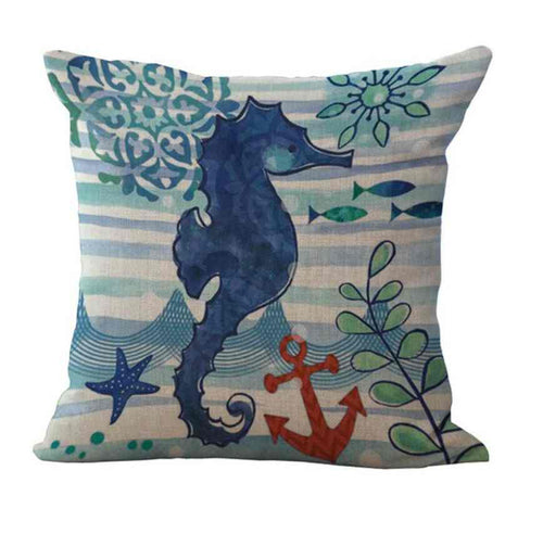 Housse de coussin <br> Hippocampe