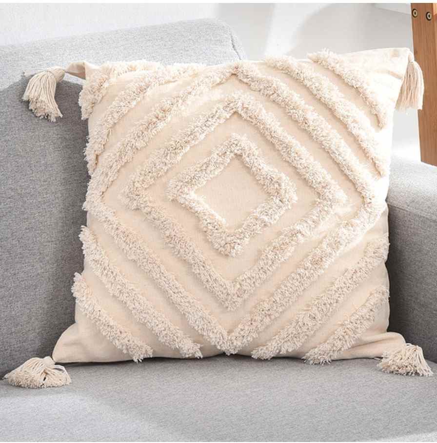 Housse de coussin <br> Pompon