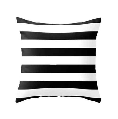 Housse de coussin <br> Rayé noir et blanc