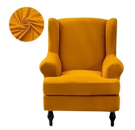Housse fauteuil <br> à Oreilles Jaune Moutarde