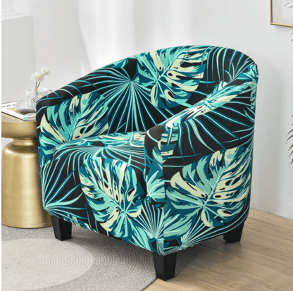 Housse fauteuil Cabriolet <br> Fleurie Turquoise