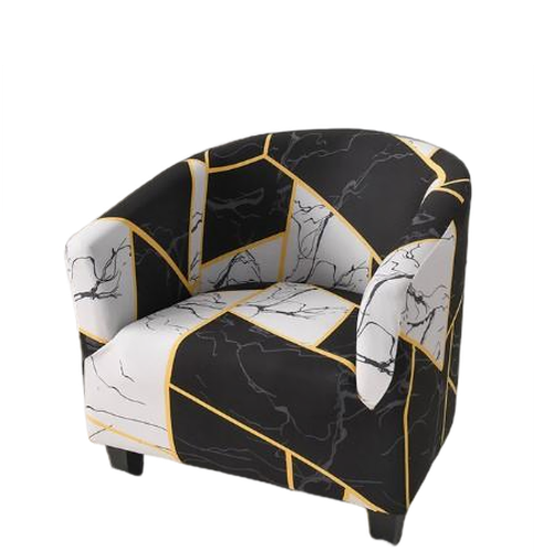 Housse fauteuil Cabriolet <br> Géométrique Marbrée Noire