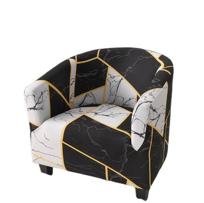 Housse fauteuil Cabriolet <br> Géométrique Marbrée Noire