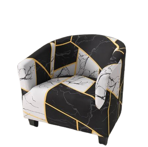 Housse fauteuil Cabriolet <br> Géométrique Marbrée Noire