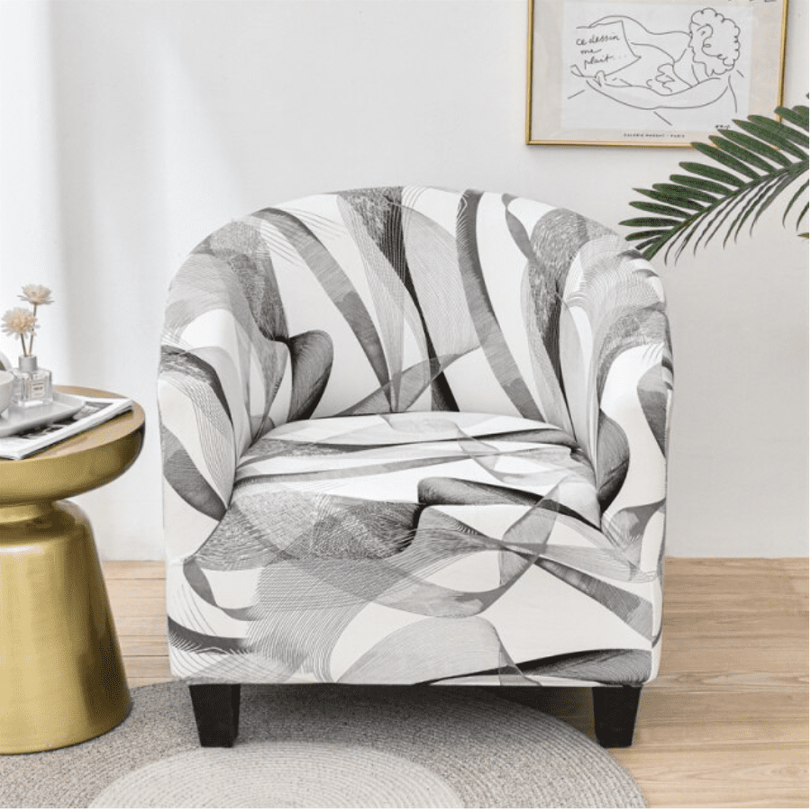 Housse fauteuil Cabriolet <br> Moderne Noir et Blanc