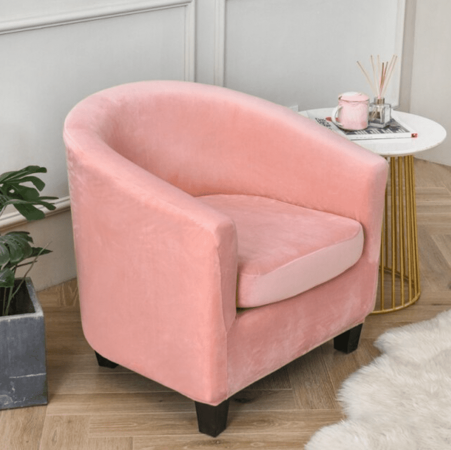 Housse fauteuil Cabriolet <br> Velours Rose