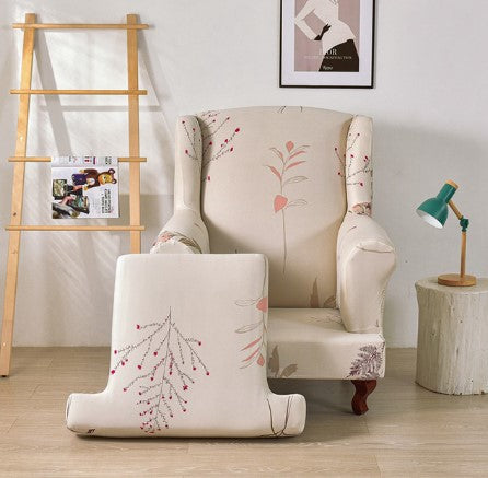 Housse fauteuil Crapaud <br> Fleurie Crème