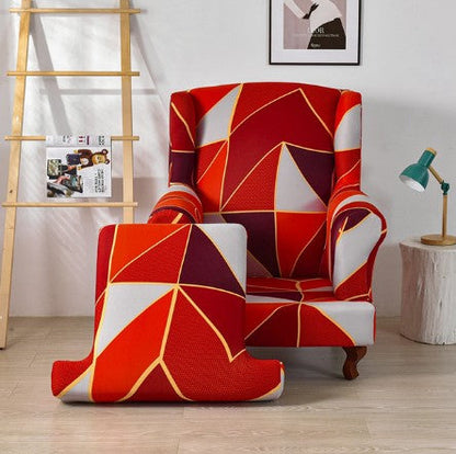 Housse fauteuil Crapaud <br> Géométrique Rouge