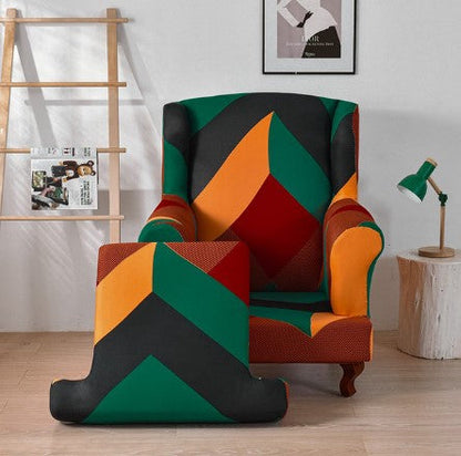 Housse fauteuil Crapaud <br> Géométrique Vert
