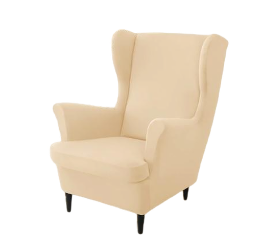 Housse fauteuil <br> Extensible Crème
