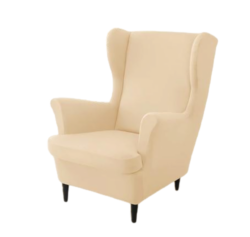 Housse fauteuil <br> Extensible Crème