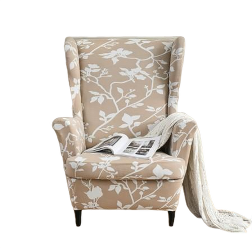 Housse fauteuil <br> Extensible Florale Beige
