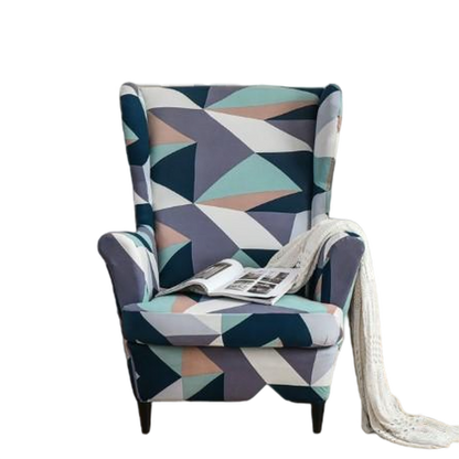 Housse fauteuil <br> Extensible Géométrique Colorée