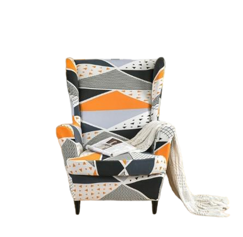 Housse fauteuil <br> Extensible Géométrique Orange