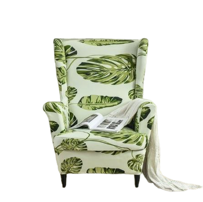 Housse fauteuil <br> Extensible Tropicale Verte