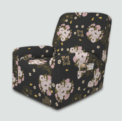 Housse fauteuil <br> Fleurie Noir