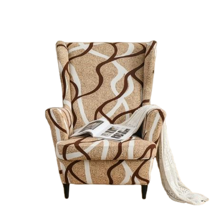 Housse fauteuil <br> Imprimée Beige
