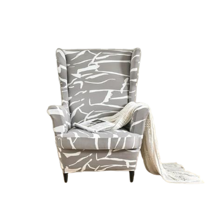 Housse fauteuil <br> Imprimée Blanche
