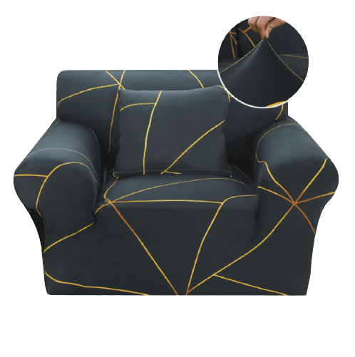 Housse fauteuil <br> Moderne Noir et Jaune