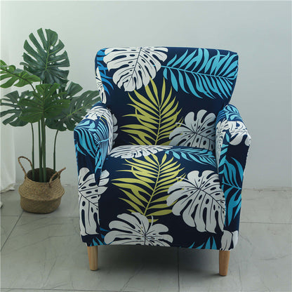 Housse fauteuil Scandinave <br> Tropicale Bleue