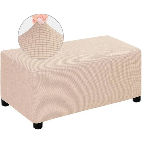 Housse de Pouf Rectangulaire Jacquard Rose