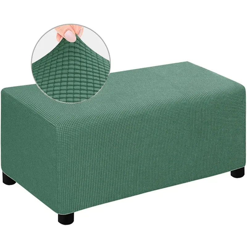 Housse de Pouf Rectangulaire Jacquard Vert