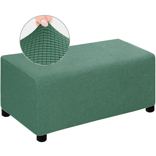 Housse de Pouf Rectangulaire Jacquard Vert