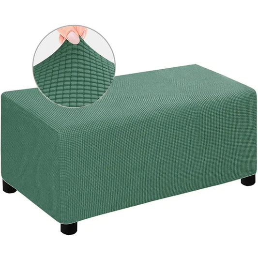 Housse de Pouf Rectangulaire Jacquard Vert