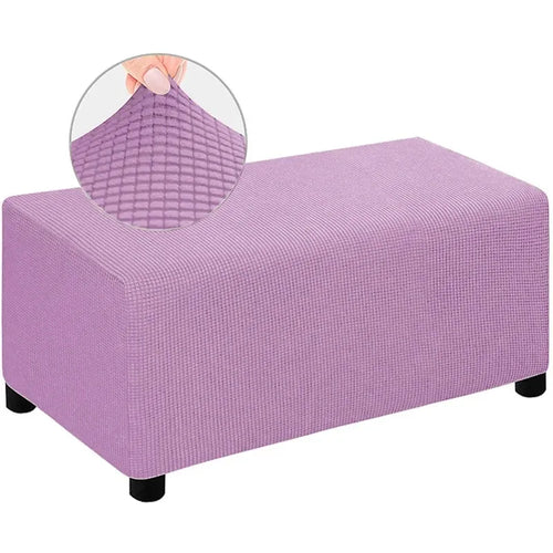 Housse de Pouf Rectangulaire Jacquard Violet